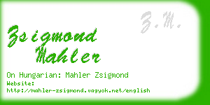 zsigmond mahler business card